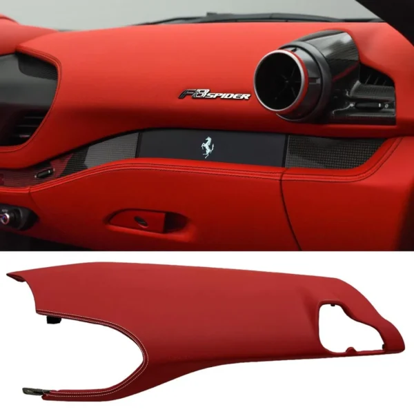 Ferrari F8 / Luxurious Leather Dashboard Cover / Red-White