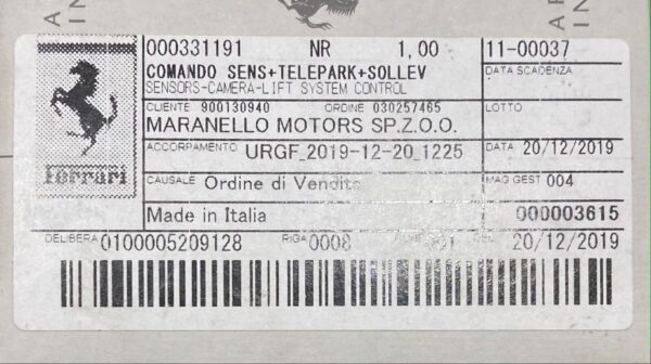 Ferrari GTC4 Lusso / 812 / Camera Sensor Control / Part Number: 331191 - Image 6