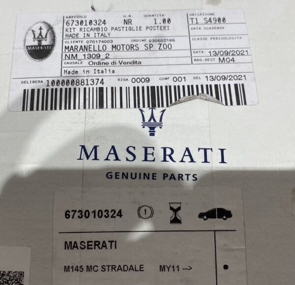 MASERATI GRANTURISMO MC STRADALE hinten Bremsbelag kit of rear pads 673010324 353709456541 4