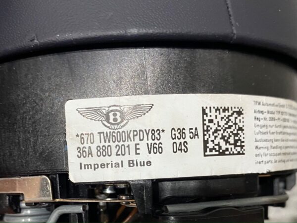 Bentley Bentayga / Continental / Steering Wheel Airbag / Part Number: 36A880201 / Color: Imperial Blue - Image 7