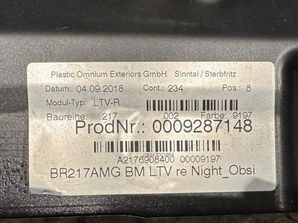 Mercedes-Benz S / S63 / S65 / AMG / W217 / Side Skirt Trim / Right Hand (RH) / Part Number: A2176980900 - Image 9