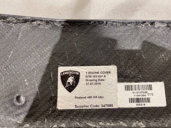 LAMBORGHINI AVENTADOR Motorabdeckung engine cover CARBON nr 07M103927K 353334283307 4